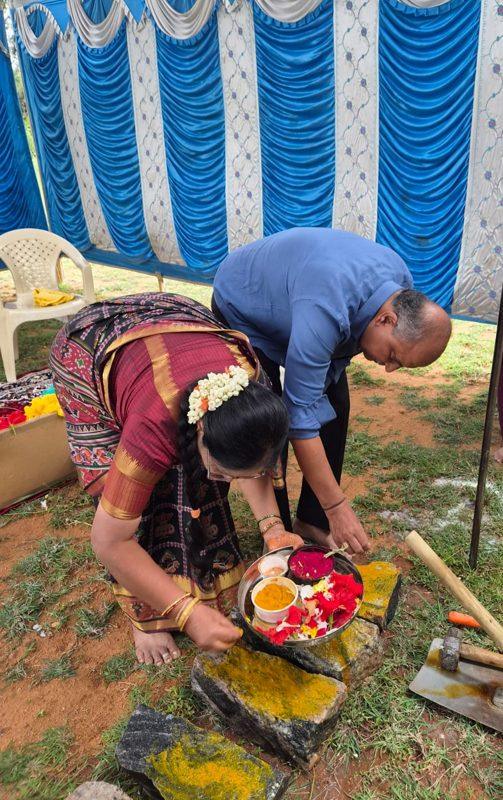 Blessing the foundation stones
